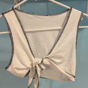 white outside stitching tie top
